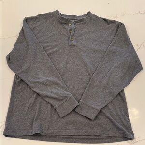 L.L. Bean Charcoal Long Sleeve Henley Large